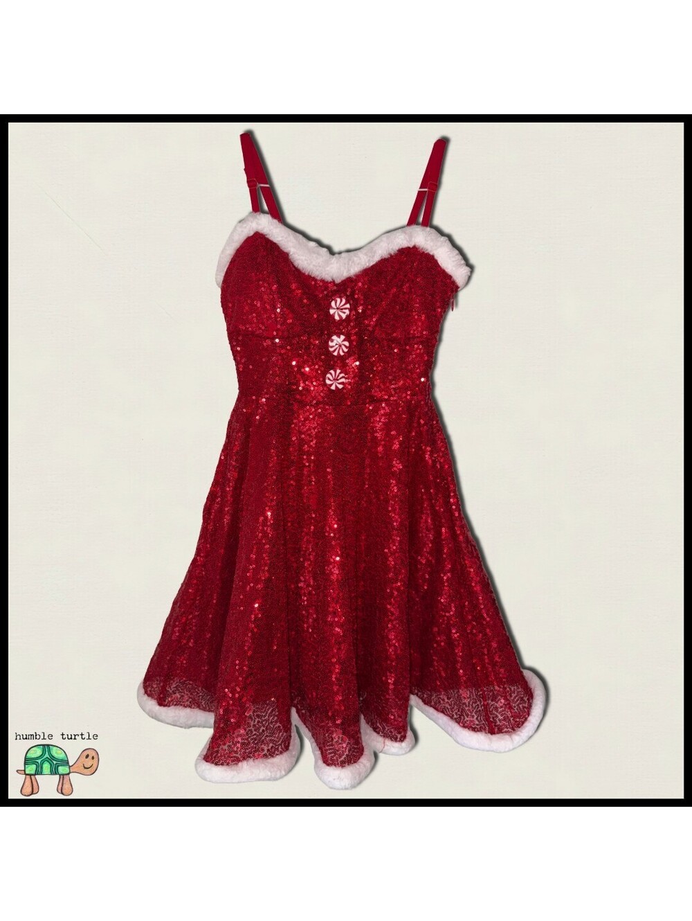 No Boundaries Women's Christmas Santa Dress Red Sequin Holiday Party | XXS | EUC